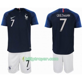 Billige Fotballdrakter Frankrike GRIEZMANN 7 2 star Barn VM 2018 Hjemmedraktsett